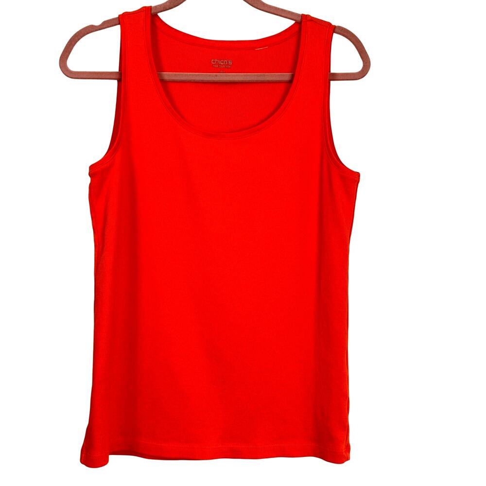 Vintage Chico’s Orange Knit Tank Size 2 Large Minimalist